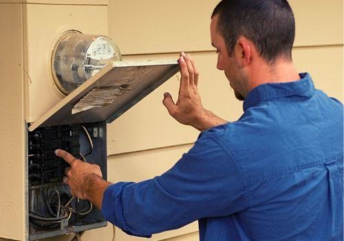 Upgraded electrical meter and service wiring on the exterior of a Utah home